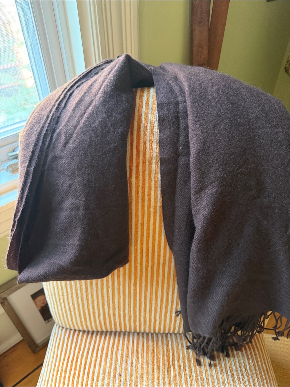 Classic Brown Cashmere Wrap Scarf -Extra Long - Picture 5 of 5